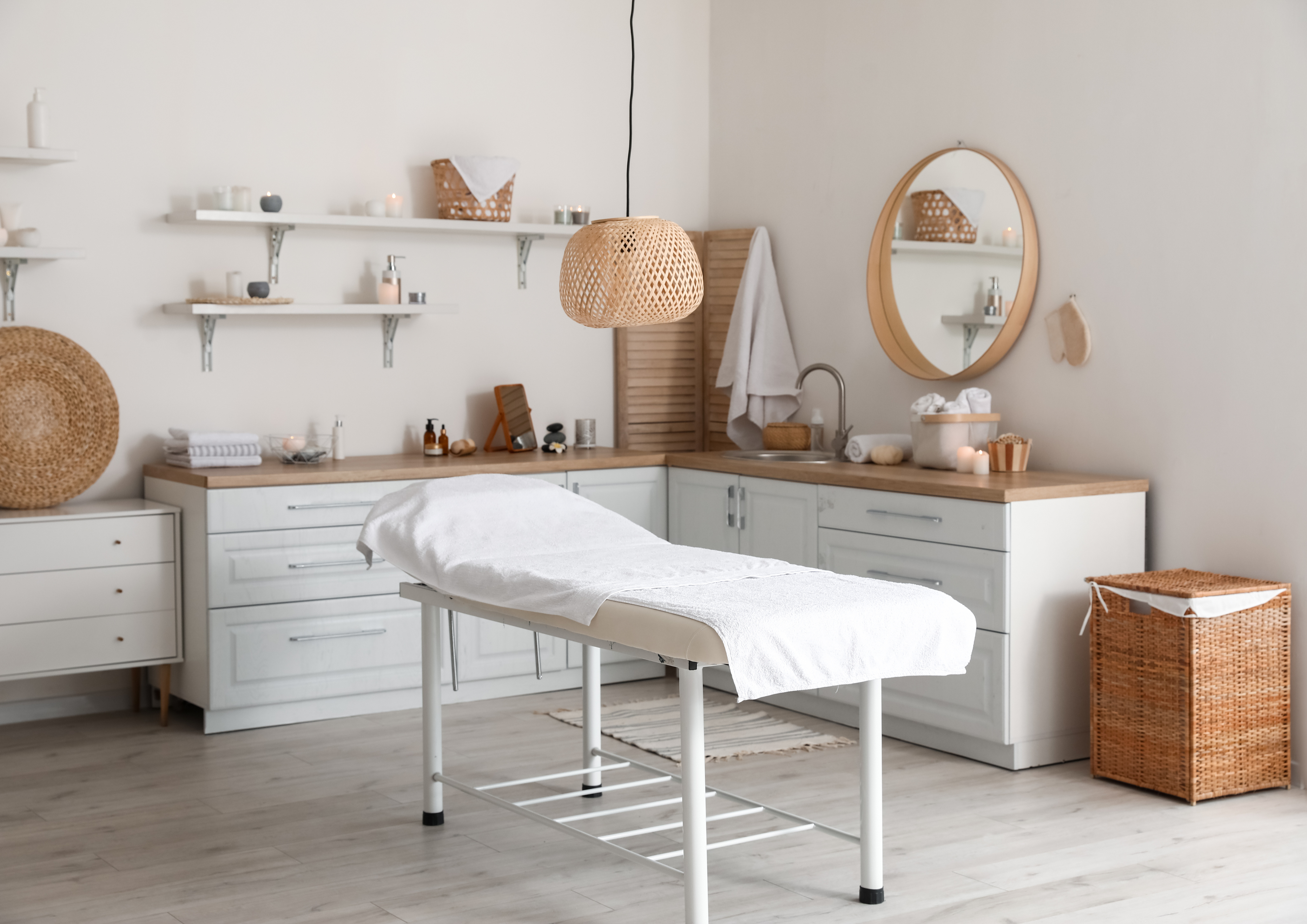 Espace de massage d'un institut de beauté